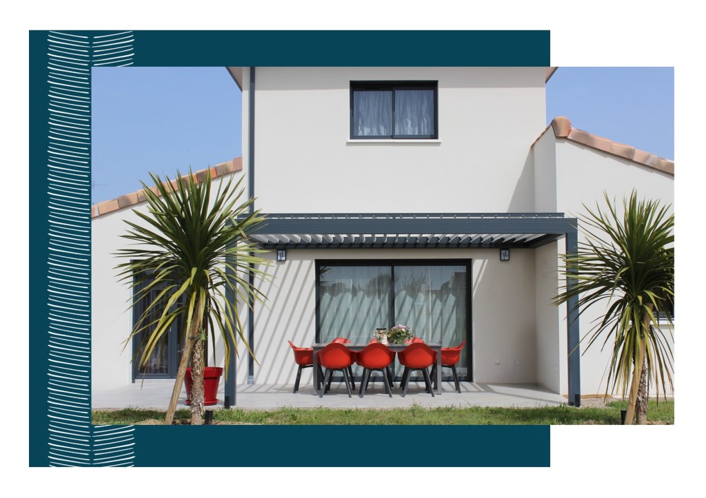 Pergola bioclimatique sur mesure installée dans l’Aube par Les Pergolas et spas de Lydia, pour un confort extérieur toute l’année.